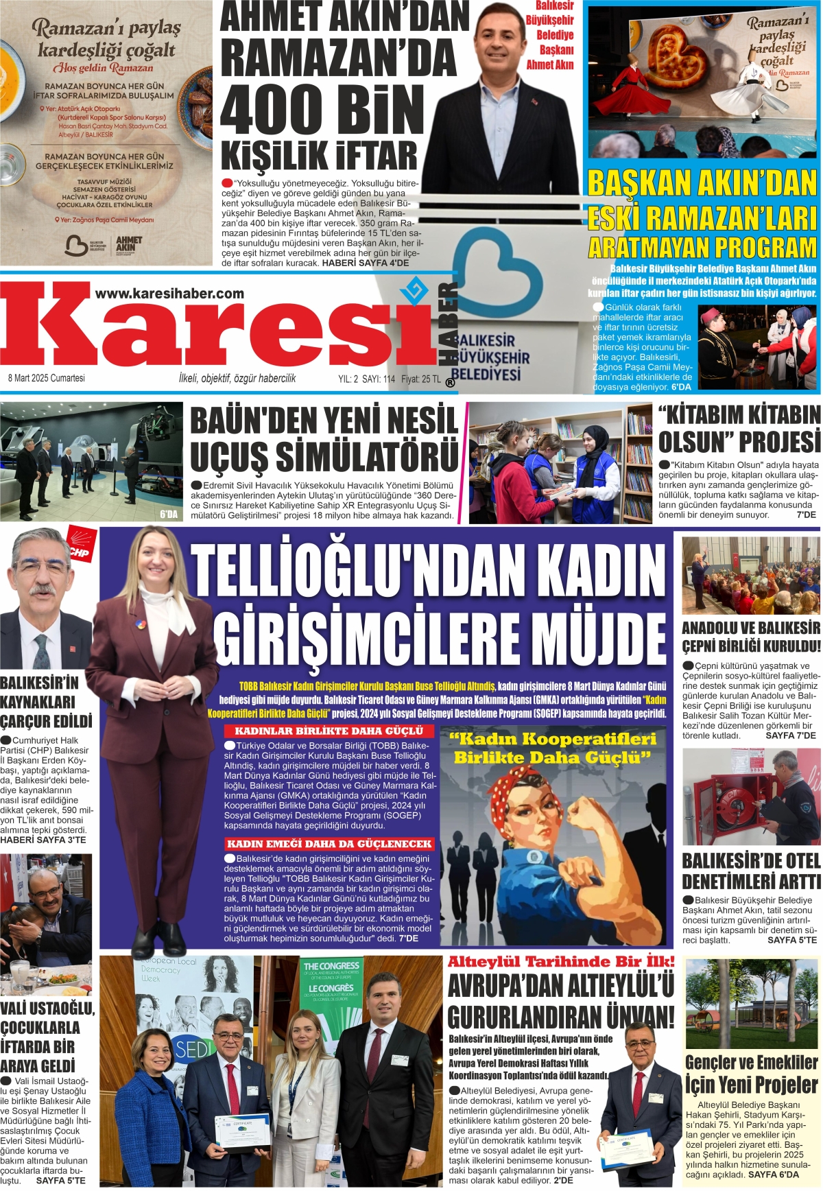8 Mart tarihli sayımız