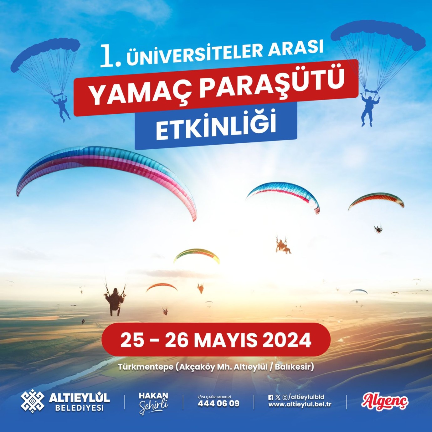 Üniversiteler yamaç paraşütü için Altıeylül’de buluşuyor