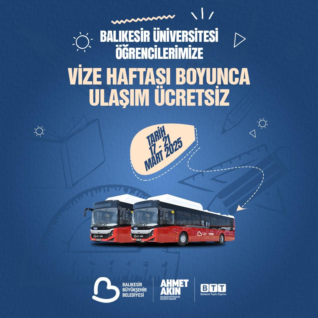 Başkan Akın, üniversitelilerin sınav haftasında ulaşımı ücretsiz yapıyor