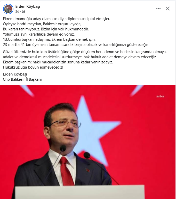 CHP'Lİ KÖYBAŞI'DAN 41 BİN ÜYEYE SANDIK ÇAĞRISI