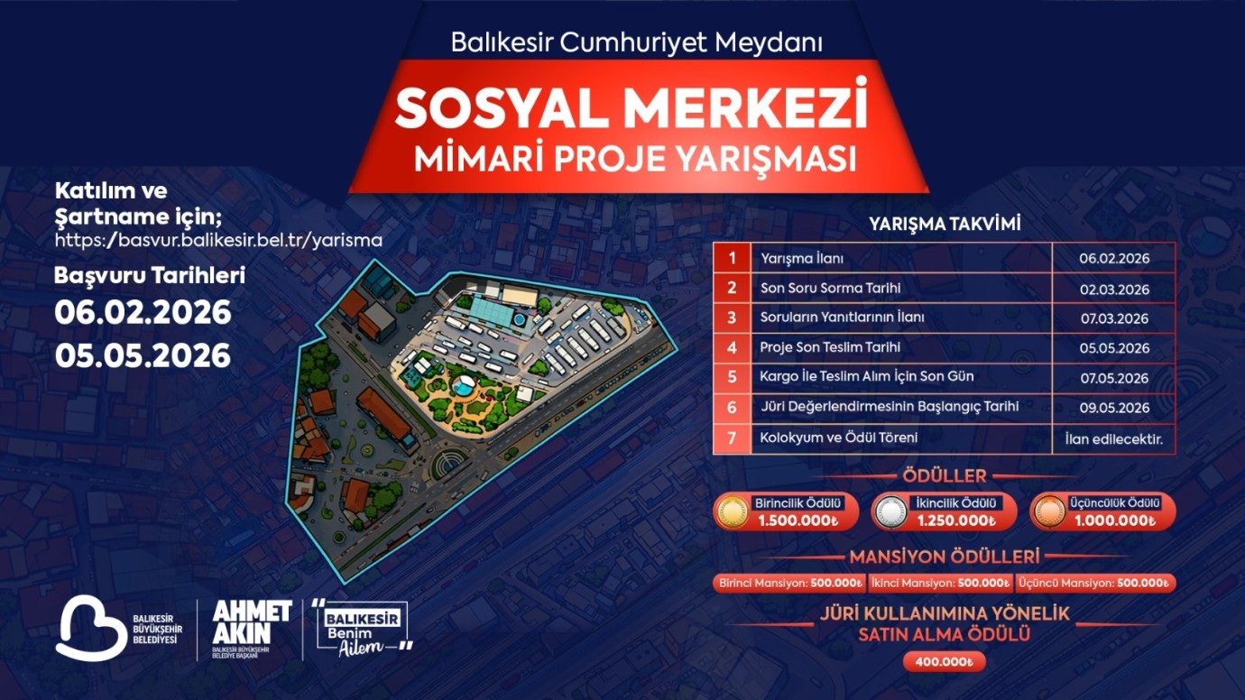 Balıkesir, Cumhuriyet Meydanı Sosyal Merkezi Mimari Proje Yarışması’na hazırlanıyor