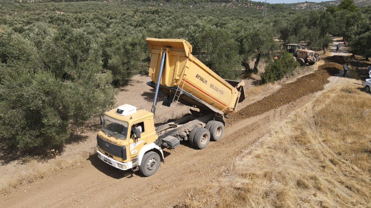 ZEYTİNLİKLER ARASI YOLLAR HASATA HAZIR