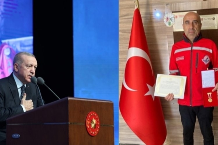 Cumhurbaşkanı Erdoğan'dan Bingöl İtfaiye Ekibi'ne  ödül